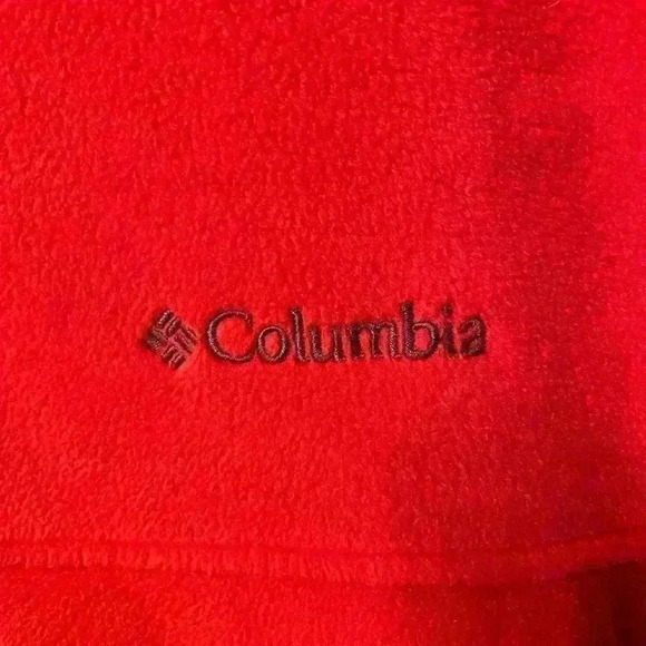 Columbia Men’s Red Black Fleece Full Zip Collar Jacket xl - Picture 2 of 13